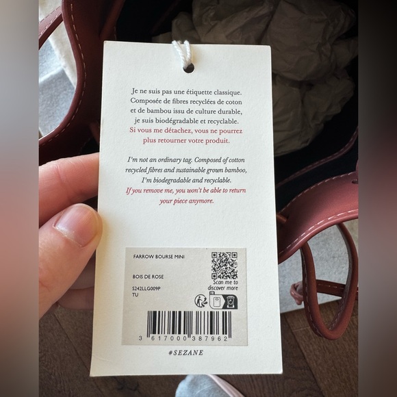 *NWT* Sézane Farrow Mini Bag in Rosewood - Picture 8 of 9